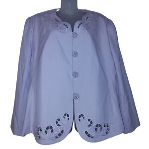 EXECUTIVE COLLECTION Women's Purple Button Down Jacket Size 26 W BG12